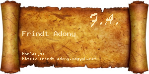 Frindt Adony névjegykártya
